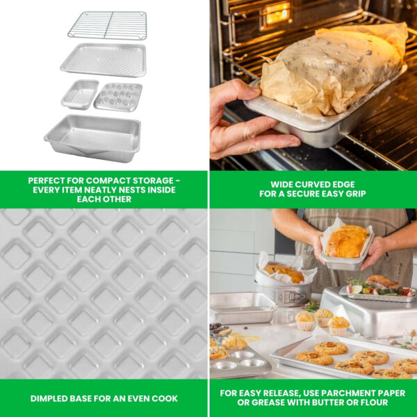 MasterClass Recycled Aluminium Five Piece Baking and Roasting Set