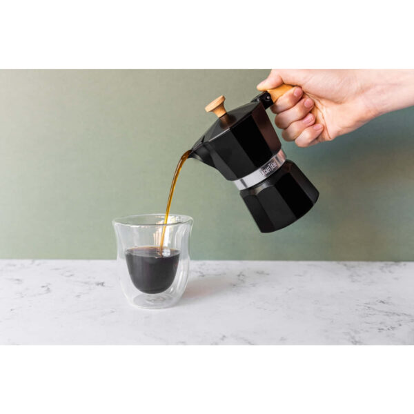 La Cafetière Venice Aluminium Espresso Maker Three Cup Black