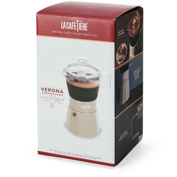La Cafetière Verona Latte Glass Espresso Maker 240ml Six Cup