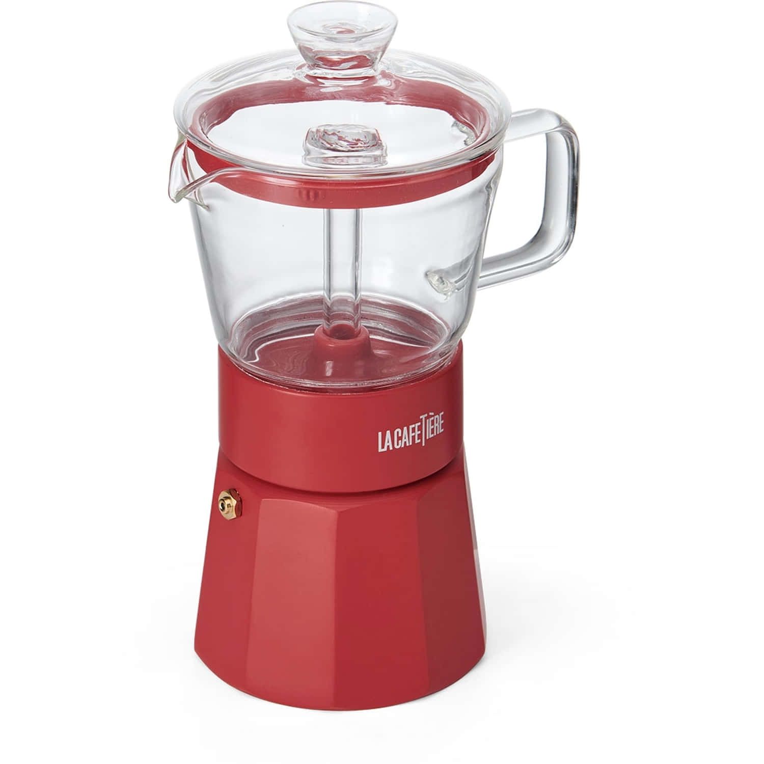 La Cafetière Verona Red Glass Espresso Maker 240ml Six Cup
