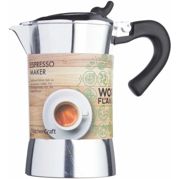 KitchenCraft World of Flavours Italian Espresso Coffee Maker Six Cup 300ml