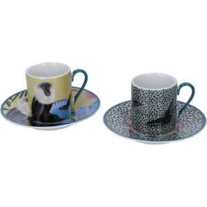 Mikasa x Sarah Arnett Porcelain 100ml Espresso Cup and Saucers