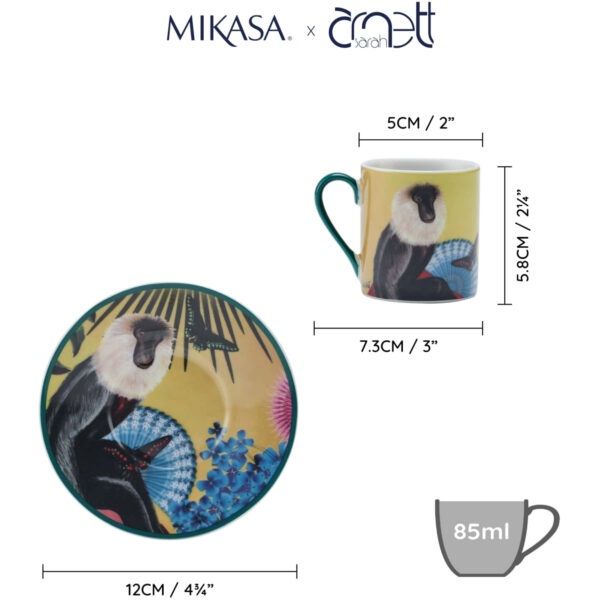 Mikasa x Sarah Arnett Porcelain 100ml Espresso Cup and Saucers