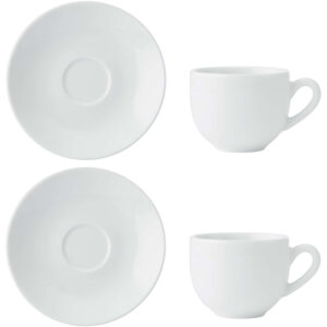 Mikasa Chalk 90ml Espresso Cup and Saucers