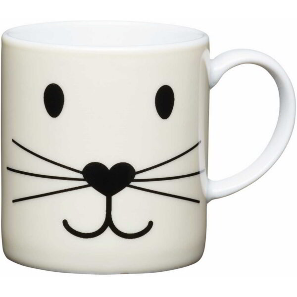 KitchenCraft Porcelain Espresso Cup Cat Face 80ml