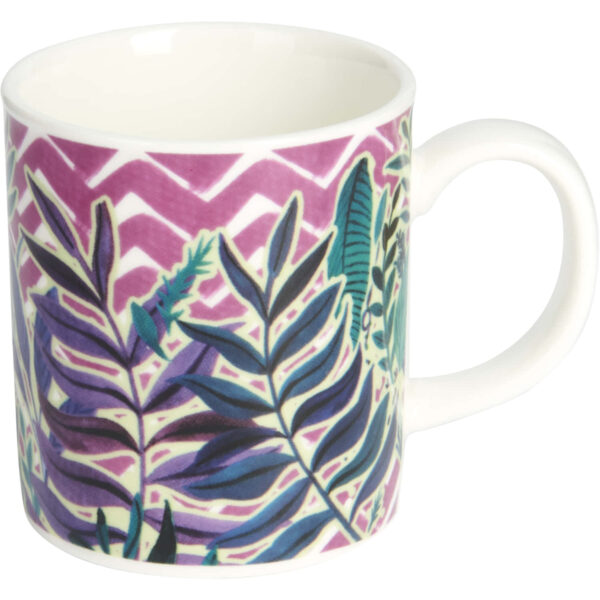 KitchenCraft Porcelain Espresso Cup Exotic Leaves 80ml