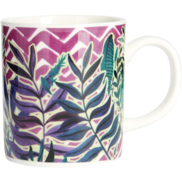 KitchenCraft Porcelain Espresso Cup Exotic Leaves 80ml