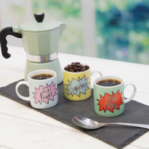 KitchenCraft Porcelain Espresso Cup Girl Power 80ml
