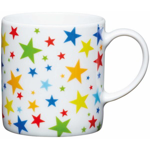 KitchenCraft Porcelain Espresso Cup Multi-Stars 80ml
