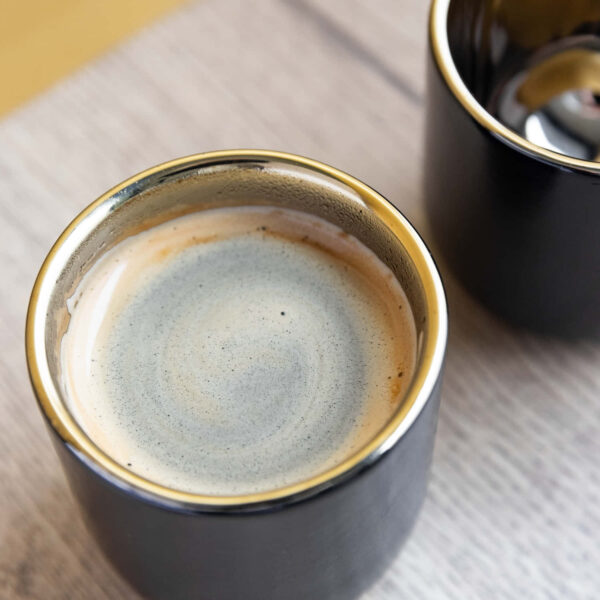 Espressotassid keraamika 70ml 2tk topeltsein must La Cafetière