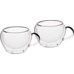 KitchenCraft Le'Xpress Double Walled Glass Espresso Cups Set of Two 80ml