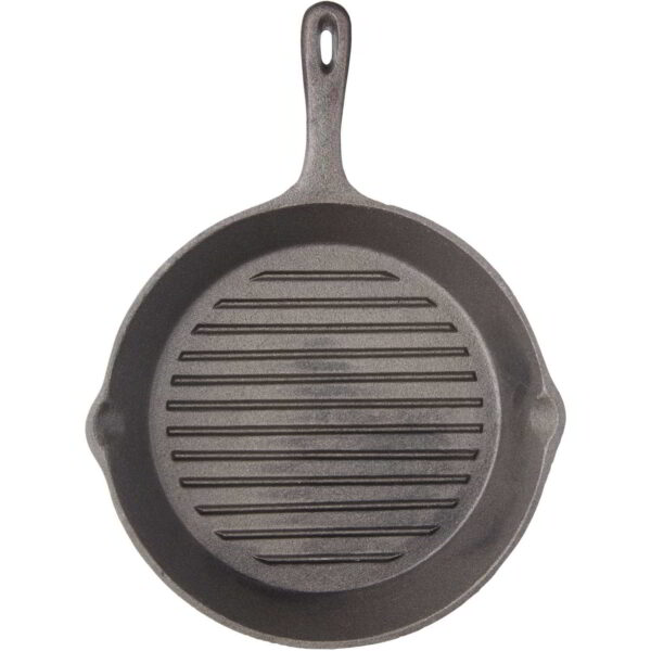 KitchenCraft Deluxe Cast Iron Grill Pan Round Ribbed 24cm (9.5")