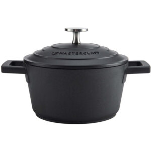 MasterClass Cast Aluminium Black Casserole Dish 16cm 1.4 Litre