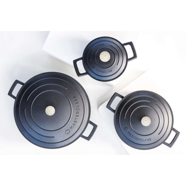 MasterClass Cast Aluminium Black Casserole Dish 16cm 1.4 Litre