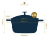 MasterClass Cast Aluminium Cream Casserole Dish 20cm 2.5 Litre