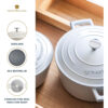 MasterClass Cast Aluminium Cream Casserole Dish 20cm 2.5 Litre