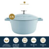 MasterClass Cast Aluminium Sky Blue Casserole Dish 20cm 2.5 Litre