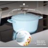 MasterClass Cast Aluminium Sky Blue Casserole Dish 20cm 2.5 Litre
