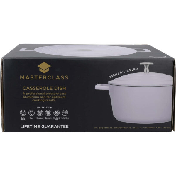 MasterClass Cast Aluminium Lavender Casserole Dish 20cm 2.5 Litre