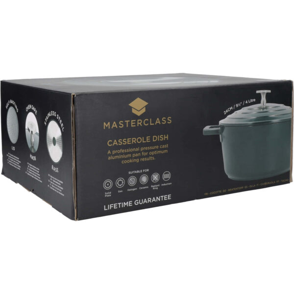 MasterClass Cast Aluminium Hunter Green Casserole Dish 24cm 4 Litre