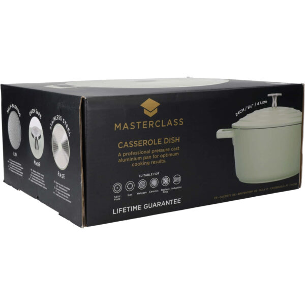 MasterClass Cast Aluminium Mint Casserole Dish 24cm 4 Litre