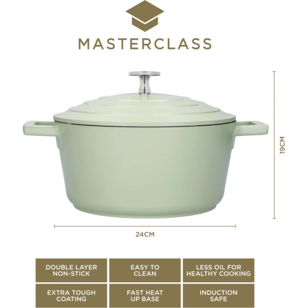 MasterClass Cast Aluminium Mint Casserole Dish 24cm 4 Litre