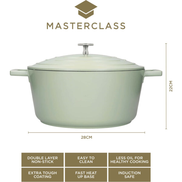 MasterClass Cast Aluminium Mint Casserole Dish 28cm 5 Litre