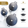 Haudepott valatud alumiinium madal 24cm 2.5L 'black' MasterClass