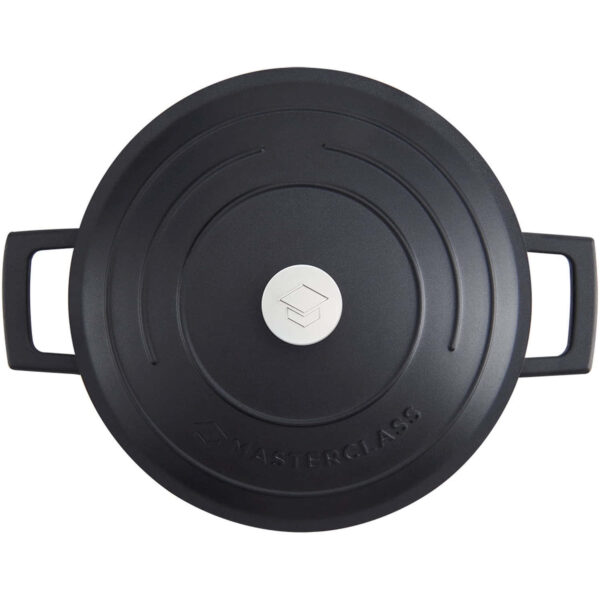 MasterClass Cast Aluminium Black Shallow Casserole Dish 24cm 2.5 Litre
