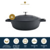 Haudepott valatud alumiinium madal 24cm 2.5L 'black' MasterClass