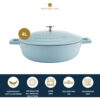 Haudepott valatud alumiinium madal 28cm 4L 'sky blue' MasterClass