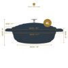 Haudepott valatud alumiinium madal 28cm 4L 'sky blue' MasterClass