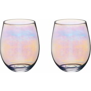 BarCraft Lustre Glassware Glass Tumblers Set of Two 600ml