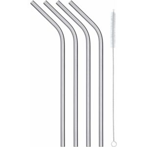 KitchenCraft Stainless Steel Reusable Drink Straws Pack of Four