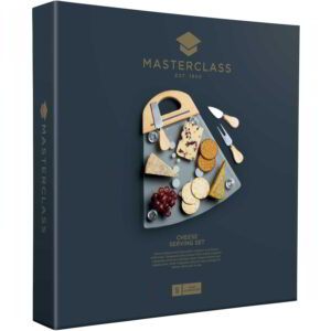 Juustu serveerimiskomplekt 3 nuga klaasalus 34cm MasterClass Deluxe