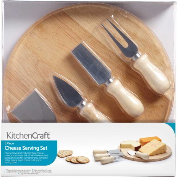 Juustu serveerimiskomplekt 4 nuga puitalus KitchenCraft