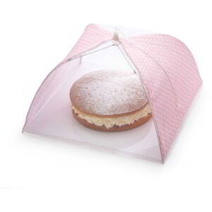 KitchenCraft Sweetly Does It Umbrella Food Cover - Pink and White Polka 41cm