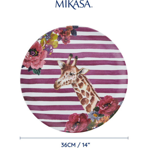 Mikasa Wild at Heart Melamine 36cm Round Tray Giraffe