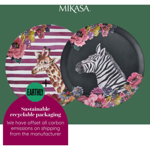 Mikasa Wild at Heart Melamine 36cm Round Tray Zebra