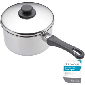 KitchenCraft Stainless Steel Extra Deep Saucepan and Lid 12cm