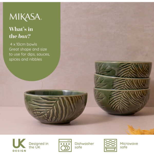 Mikasa Jardin 4pc Stoneware Dip Bowl Set 10cm