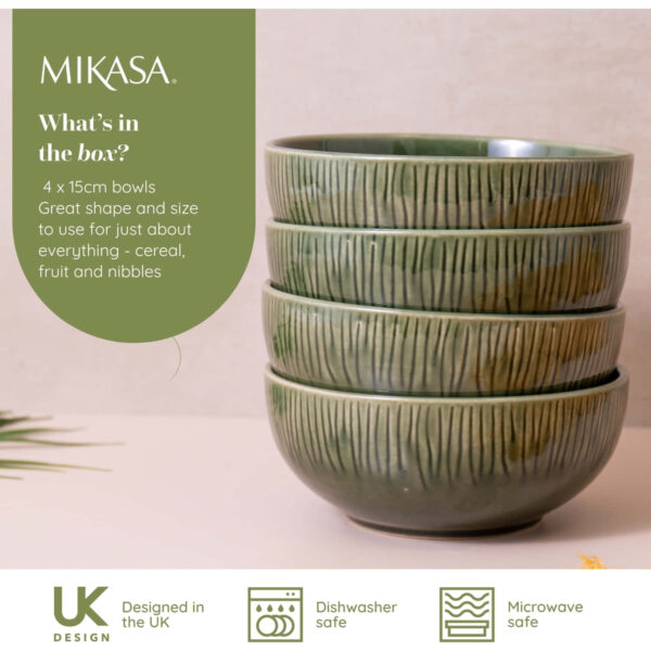 Mikasa Jardin 4pc Stoneware Cereal Bowl Set 15cm