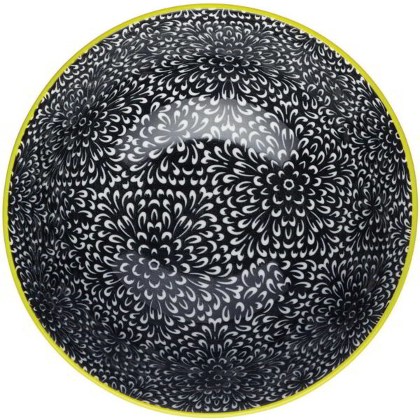 Kauss keraamika glasuuritud 15.5x7.5cm 'black floral' KitchenCraft