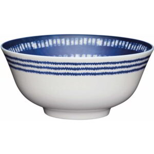 KitchenCraft Glazed Stoneware Bowl Blue Tile 15.5x7.5cm
