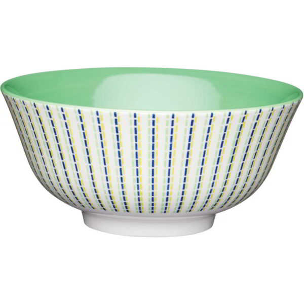 KitchenCraft Glazed Stoneware Bowl Lime Hues 15.5x7.5cm
