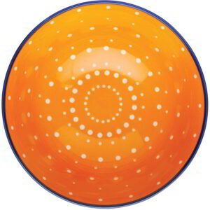 KitchenCraft Glazed Stoneware Bowl Orange Spot 15.5x7.5cm