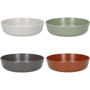 Mikasa Eco-Friendly Recycled Plastic Pasta  Shallow Bowls Set of Four 18cm