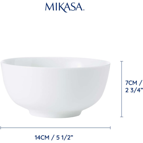 Mikasa Chalk 4pc Porcelain Cereal Bowl Set 14cm
