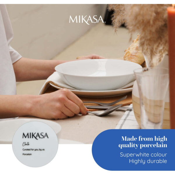 Mikasa Chalk 4pc Porcelain Pasta Bowl Set 23cm