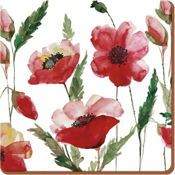 Klaasialus melamiin 10.5cm 6tk 'watercolour poppies' Premium